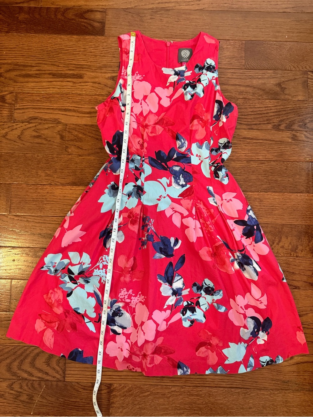 Bright Pink Floral Sleeveless Dress